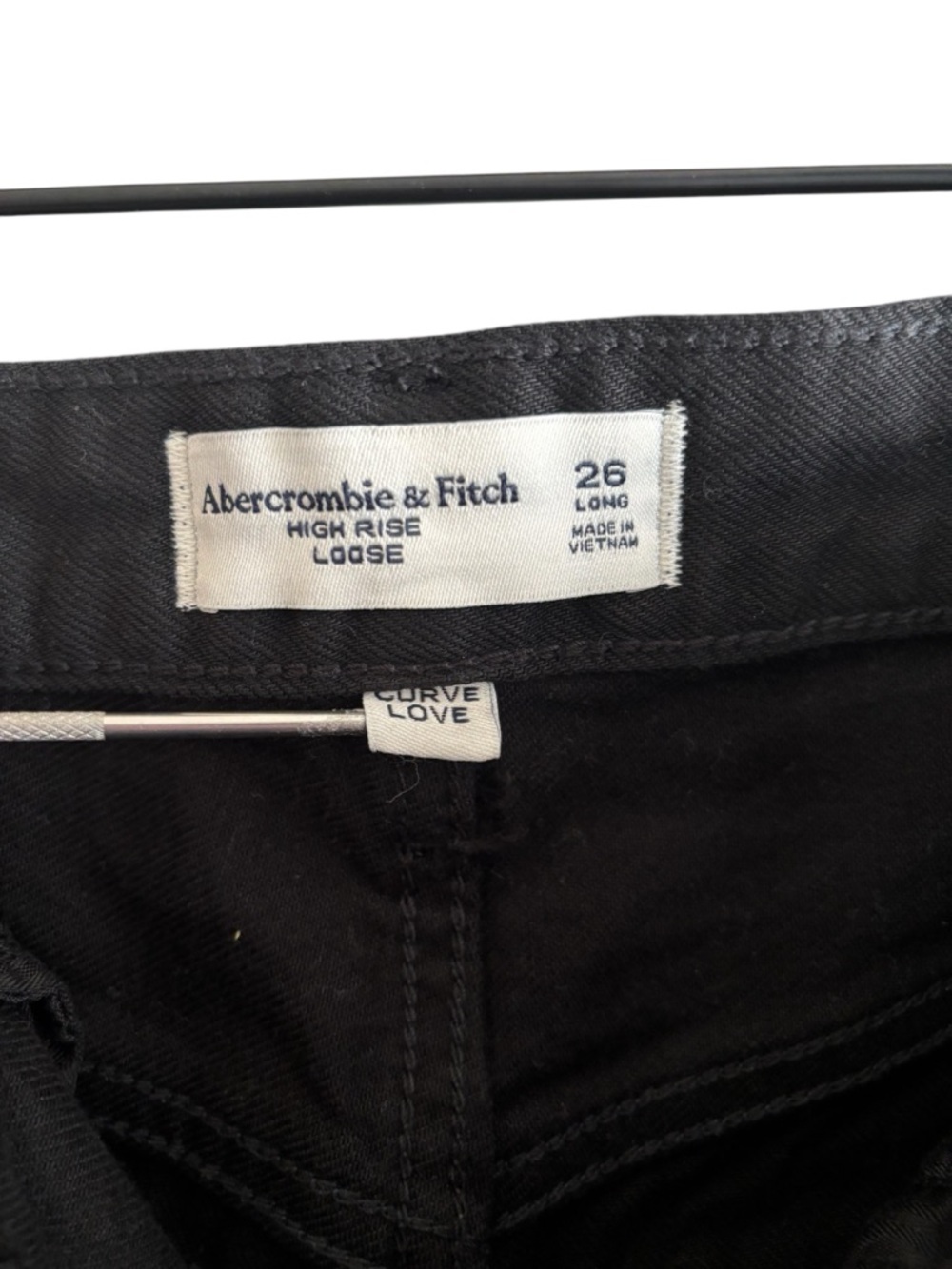 Abercrombie Fitch Curve Love Black Jeans High Rise Loose Stretch Casual 26 Long - Picture 7 of 16